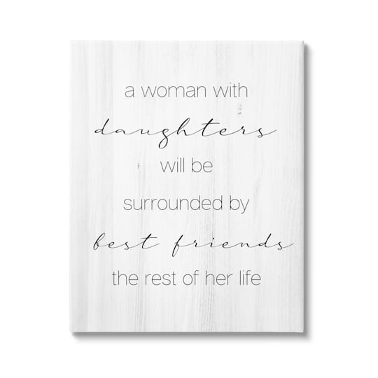 Stupell Industries Best Friend Daughters Birch Pattern Typography Phrase Canvas Wall Art